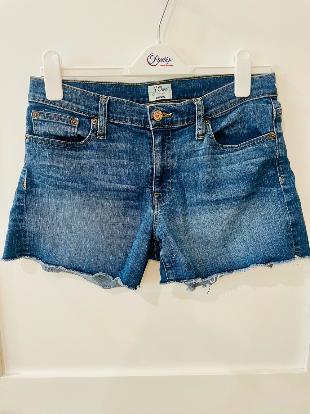 J. Crew Women's Blue Denim Cutoff Shorts with Frayed Hem